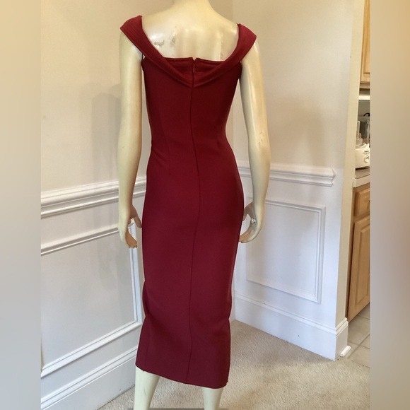 WN SZ M RED BODY CON MAXI DRESS - Picture 7 of 15